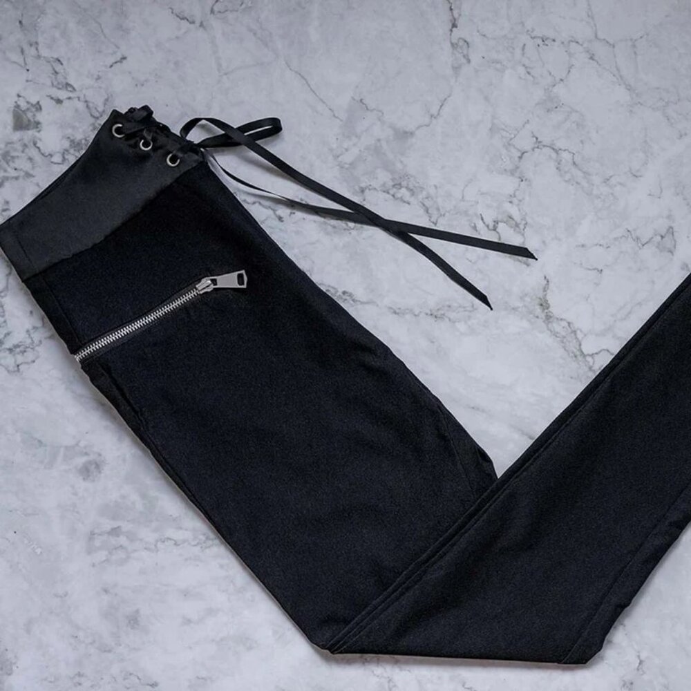 NWOT Small Lace Up Detail Pants with Hidden Zipper